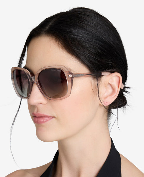Round Acetate Sunglasses – Pink Polarized Kenneth Cole
