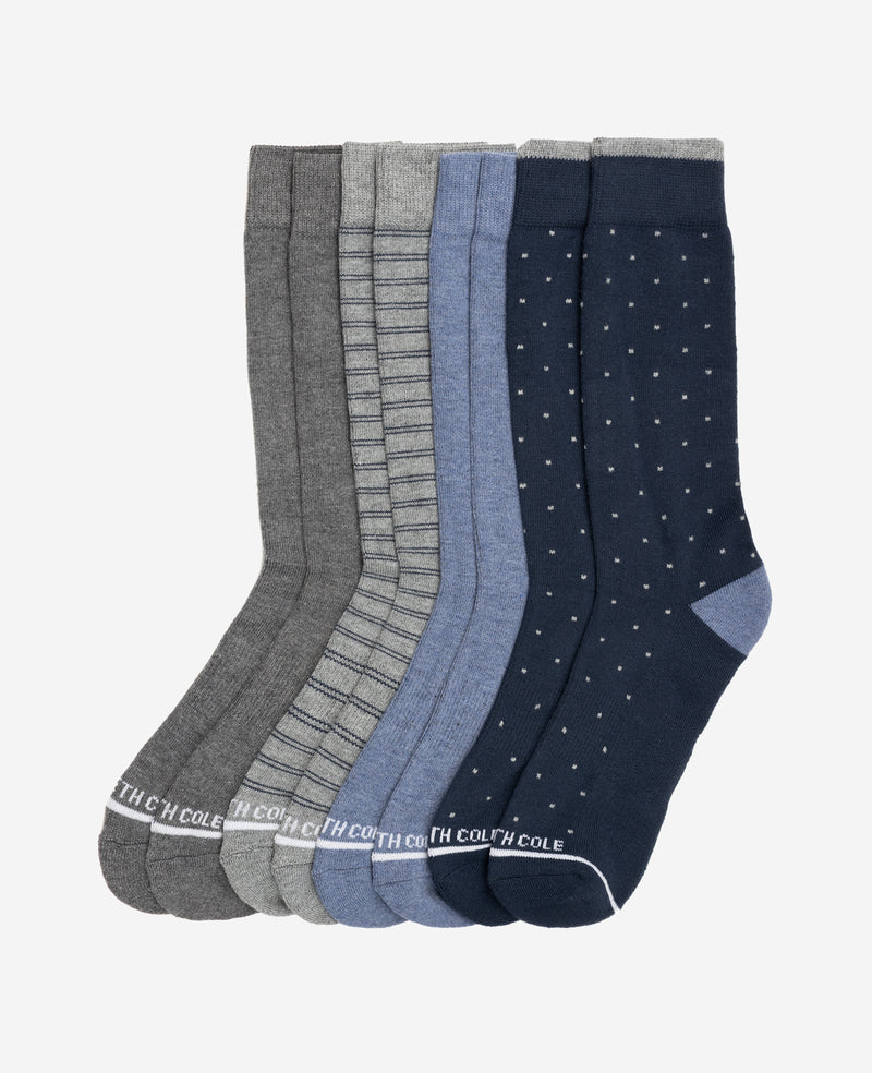 Kenneth Cole | Half Cushion Dress Crew Socks 4-Pack in Total Eclipse, Size: 10 to 13 Kenneth Cole | Half Cushion Dress Crew Socks 4-Pack in Total Eclipse, Size: 10 to 13