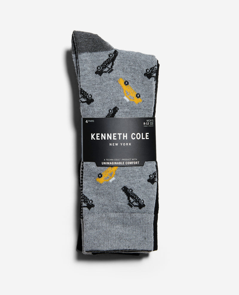 Kenneth Cole - Taxi Crew Sock 4-Pack MENS SOCKS for Men