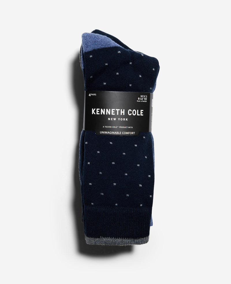 Kenneth Cole - Ribbed Crew Sock 4-Pack MENS SOCKS for Men