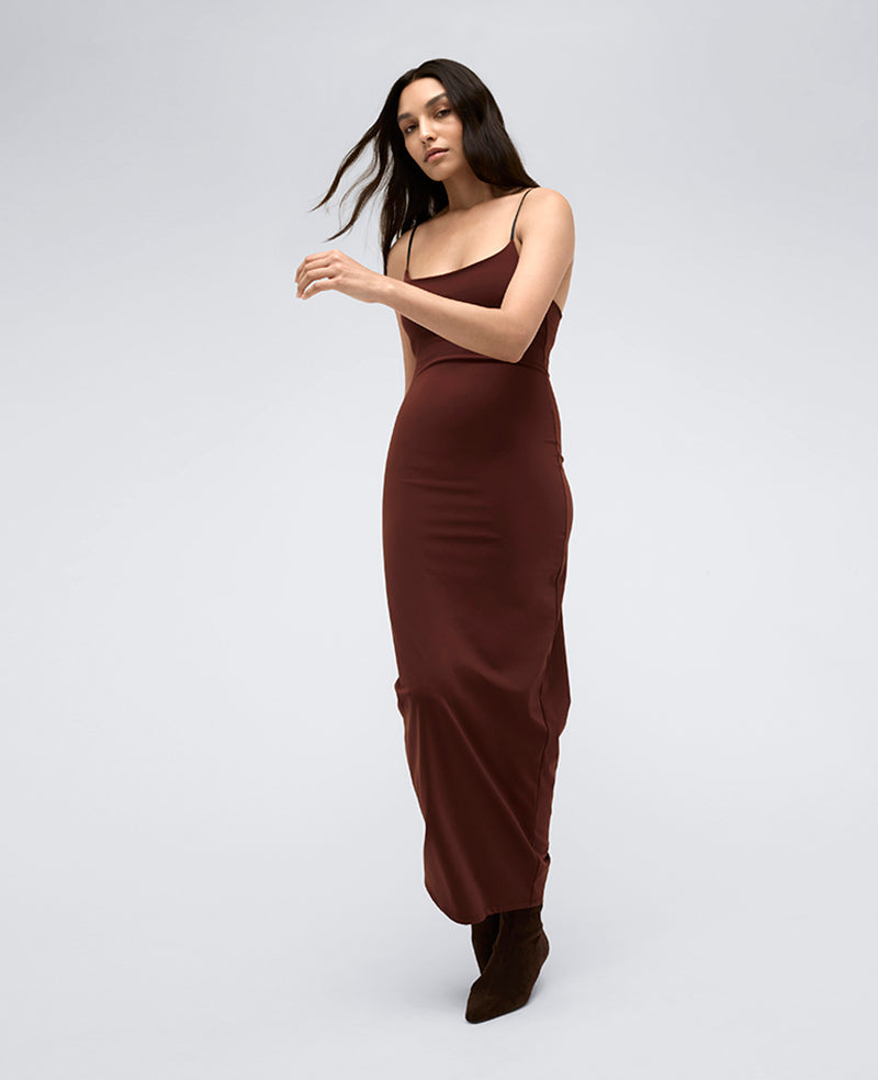 Athletic Stretch Maxi Slip Dress | Kenneth Cole