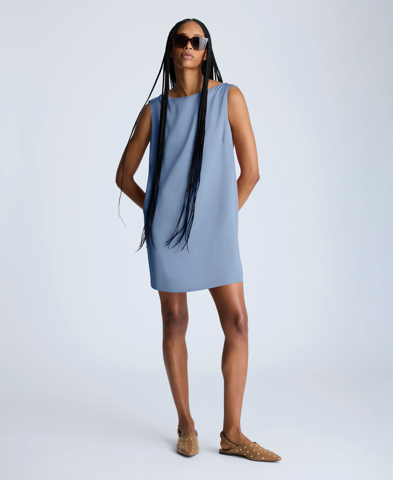 Kenneth Cole Satin Shift Dress, 4 / Blue Kenneth Cole Satin Shift Dress, 4 / Blue