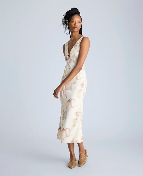 campbell oyster midi dress Kenneth Cole Textured Satin Midi Dress