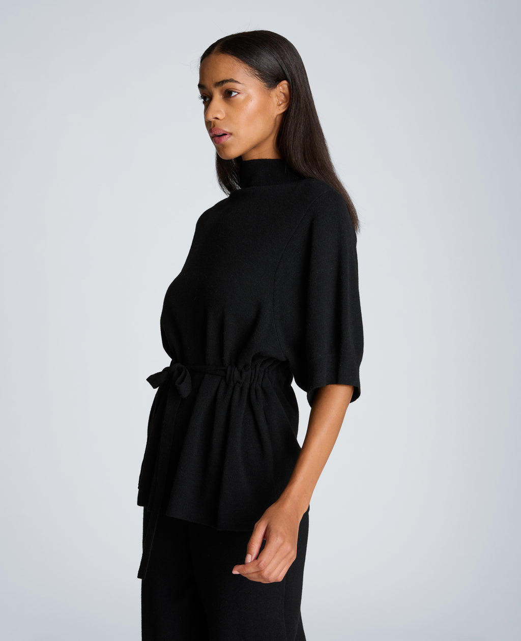 Kenneth Cole - Short Sleeve Tunnel Belt Mock Neck Sweater WOMENS SWEATER for Women 