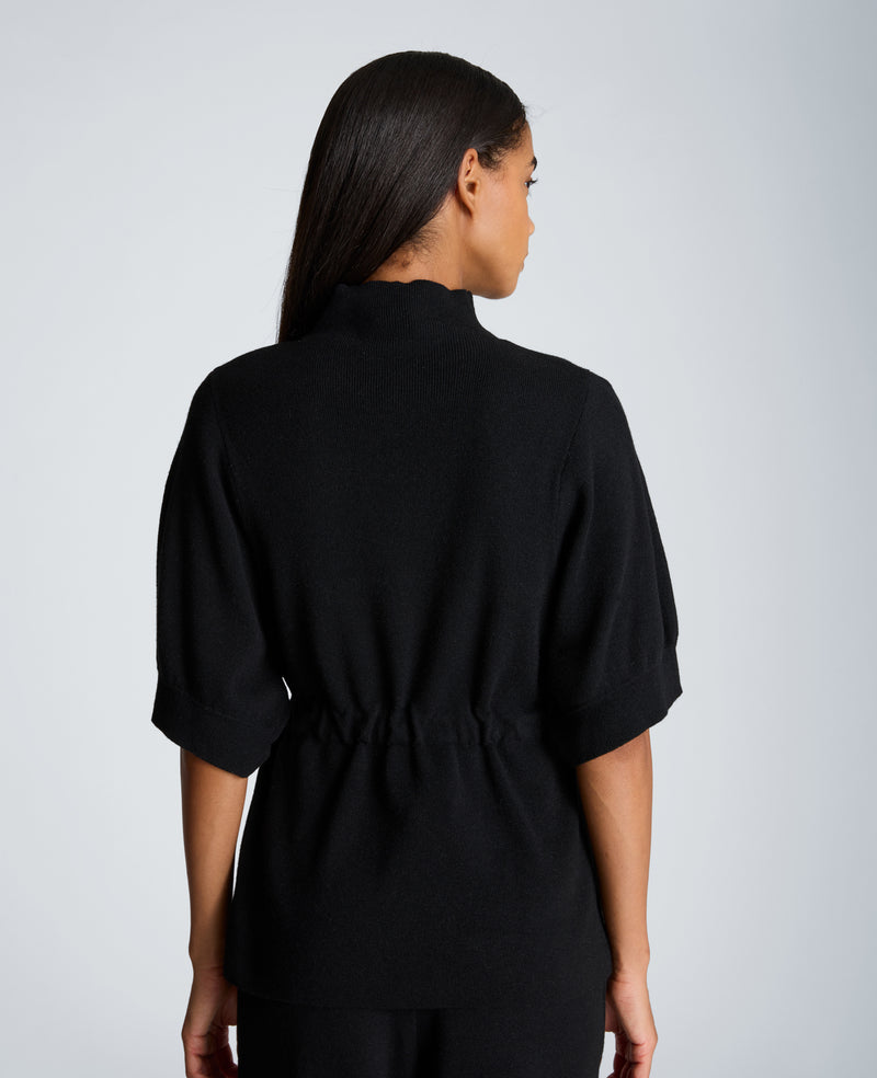 Kenneth Cole - Short Sleeve Tunnel Belt Mock Neck Sweater WOMENS SWEATER for Women