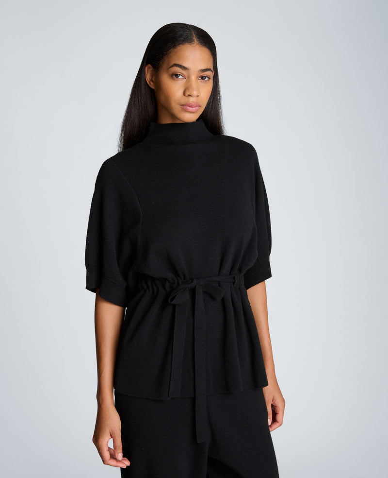 Kenneth Cole - Short Sleeve Tunnel Belt Mock Neck Sweater WOMENS SWEATER for Women