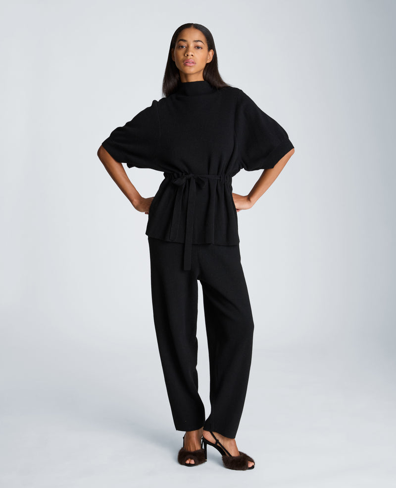 Kenneth Cole - Short Sleeve Tunnel Belt Mock Neck Sweater WOMENS SWEATER for Women