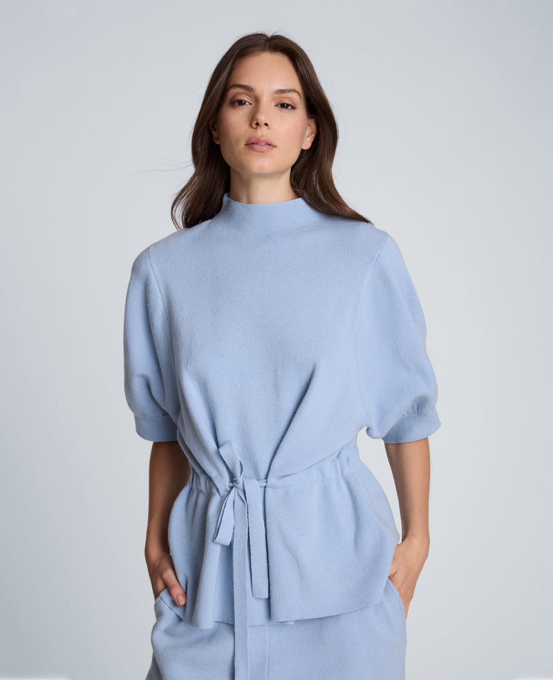 Kenneth Cole - Short Sleeve Tunnel Belt Mock Neck Sweater WOMENS SWEATER for Women