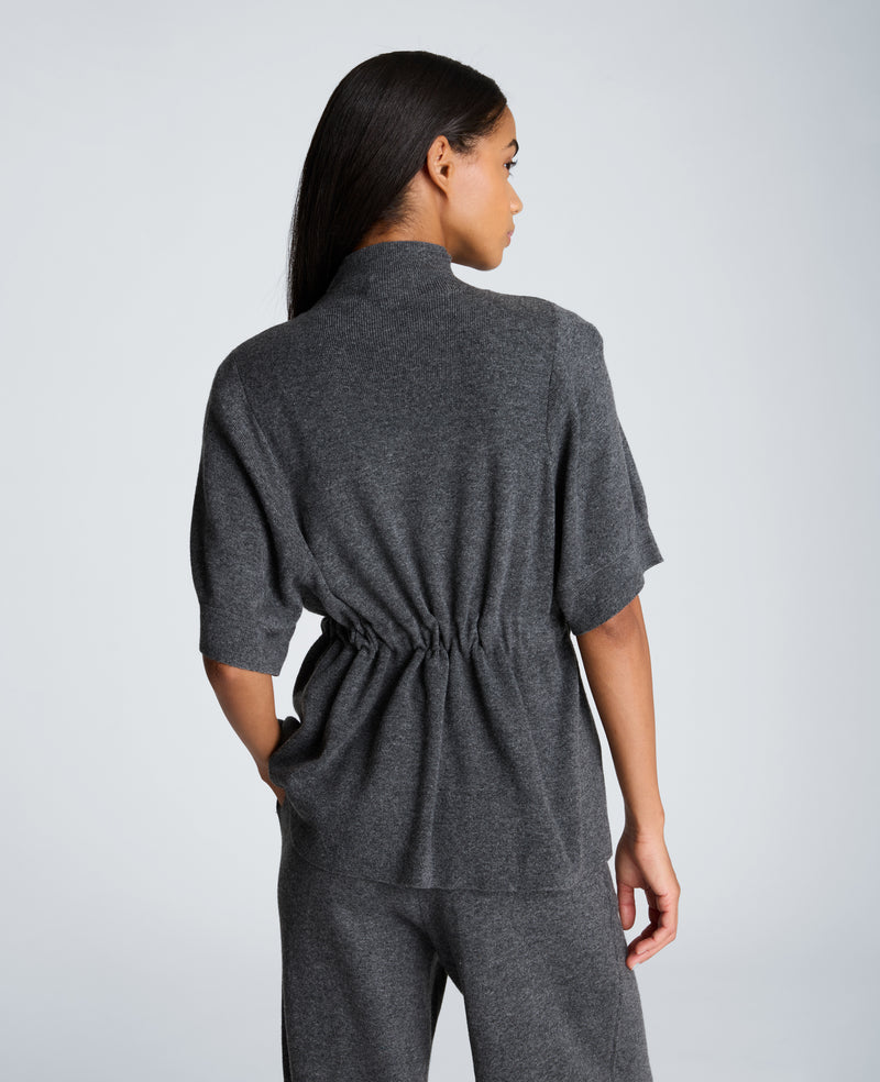 Kenneth Cole - Short Sleeve Tunnel Belt Mock Neck Sweater WOMENS SWEATER for Women
