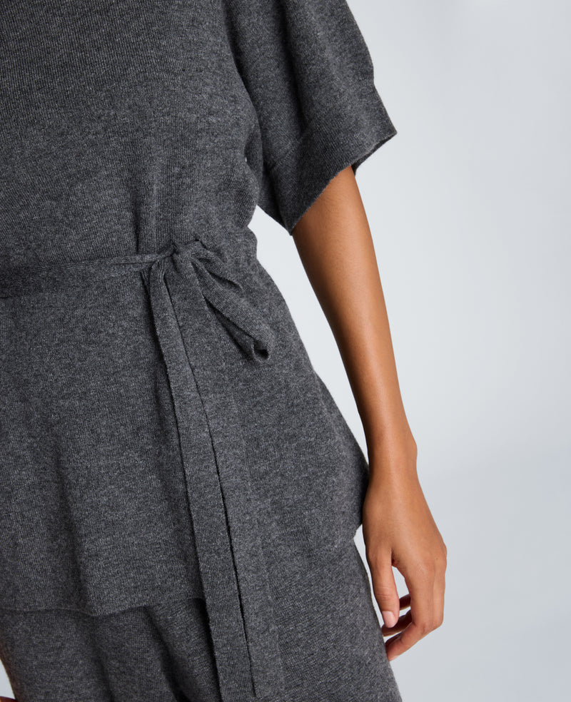 Kenneth Cole - Short Sleeve Tunnel Belt Mock Neck Sweater WOMENS SWEATER for Women
