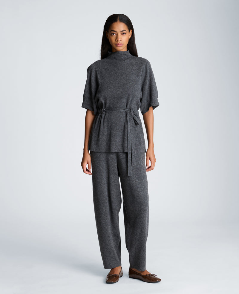 Kenneth Cole - Short Sleeve Tunnel Belt Mock Neck Sweater WOMENS SWEATER for Women