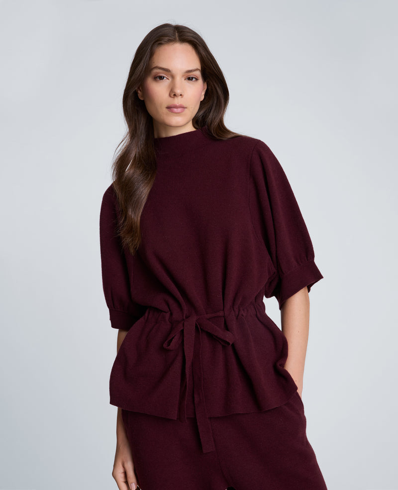Kenneth Cole - Short Sleeve Tunnel Belt Mock Neck Sweater WOMENS SWEATER for Women