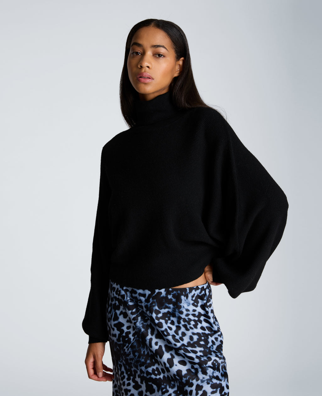 Kenneth Cole - Horizontal Shaker Crop Turtleneck WOMENS SWEATER for Women 