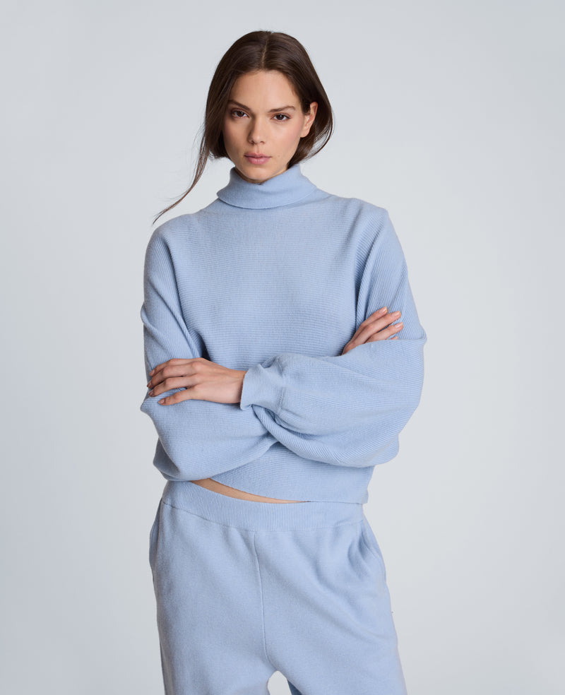 Kenneth Cole - Horizontal Shaker Crop Turtleneck WOMENS SWEATER for Women