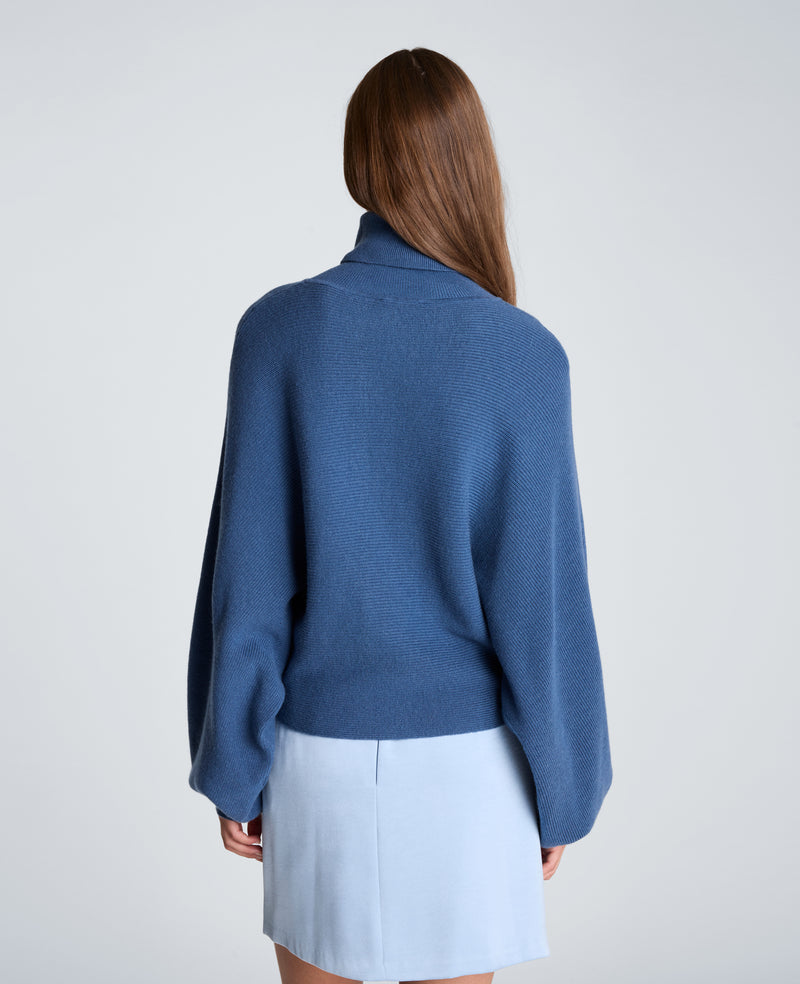 Kenneth Cole - Horizontal Shaker Crop Turtleneck WOMENS SWEATER for Women