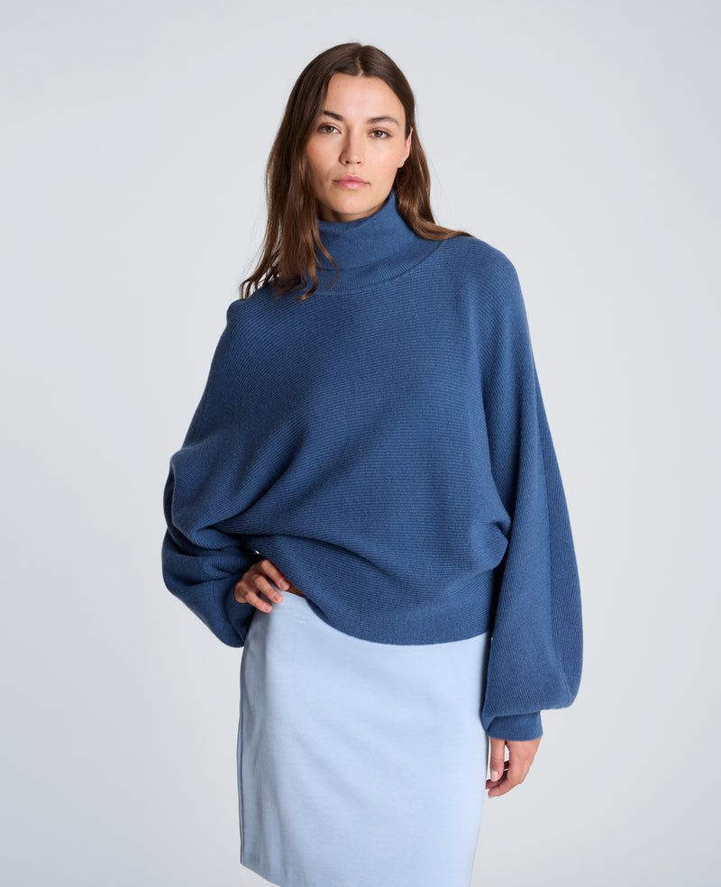 Kenneth Cole - Horizontal Shaker Crop Turtleneck WOMENS SWEATER for Women