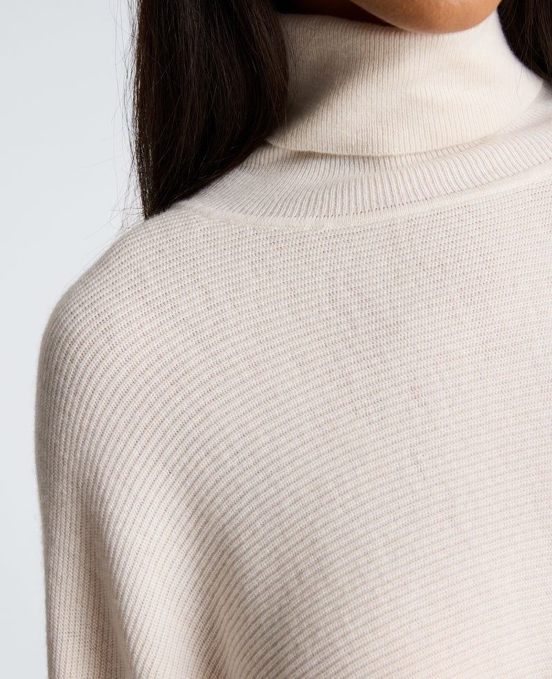 Kenneth Cole - Horizontal Shaker Crop Turtleneck WOMENS SWEATER for Women