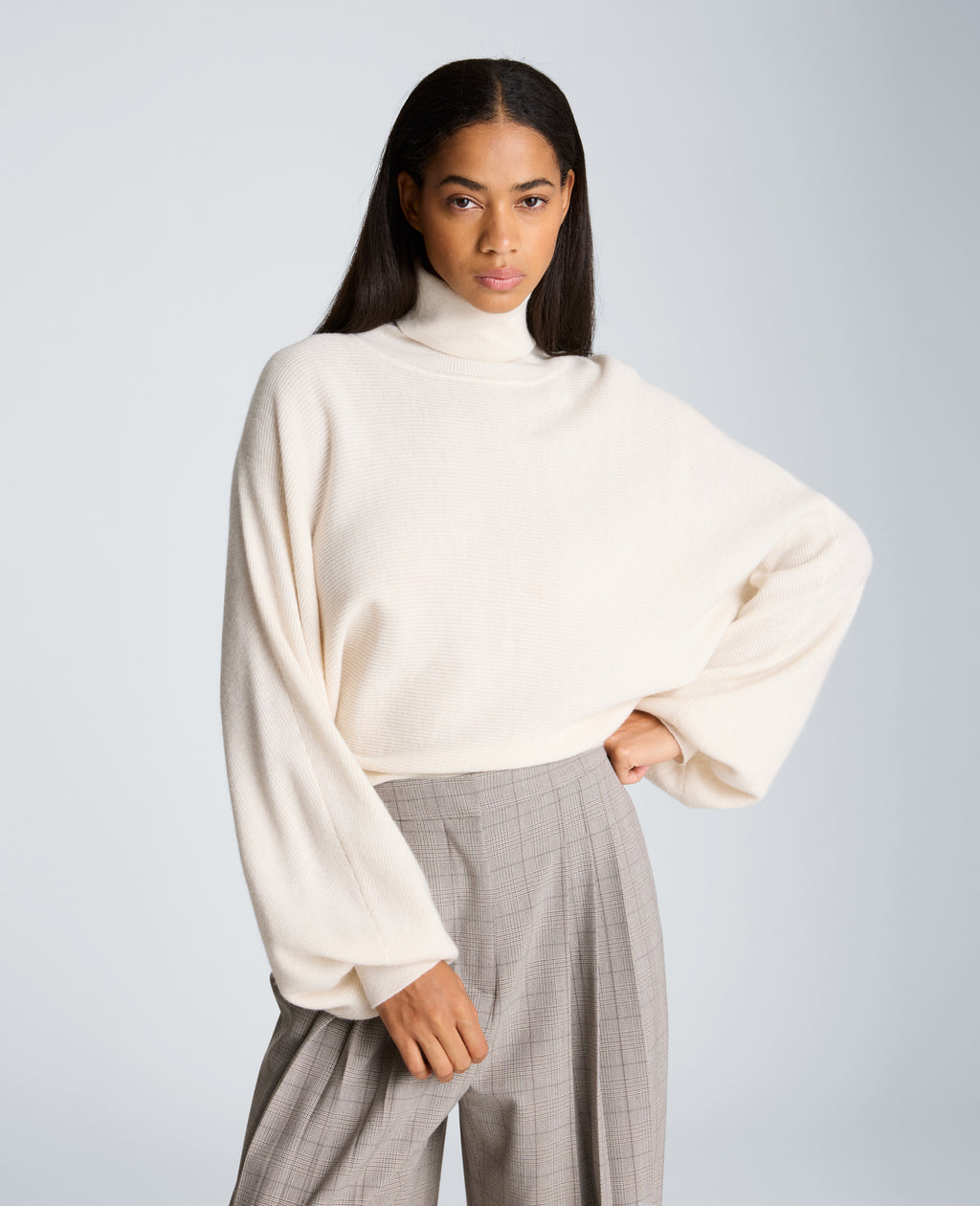 Kenneth Cole - Horizontal Shaker Crop Turtleneck WOMENS SWEATER for Women 