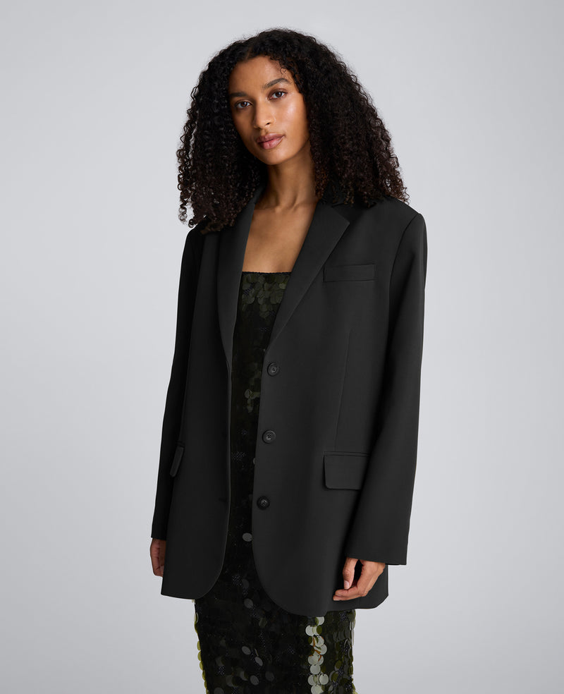 Kenneth Cole - Luxe Twill Three Button Boyfriend Blazer WOMENS JACKET for Women