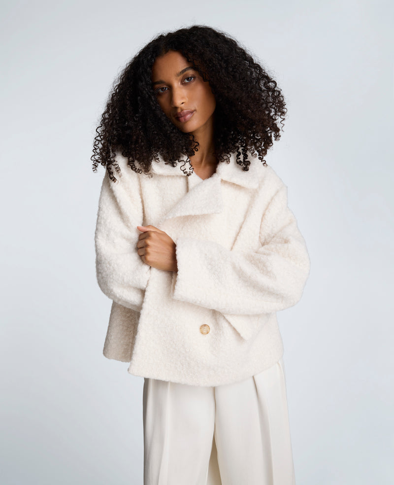 Kenneth Cole - Cropped Peacoat with Flap Pockets WOMENS JACKET for Women