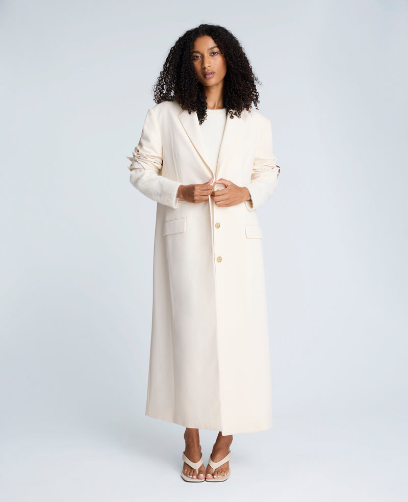 Shop Long Tailored Coat in Oyster | Kenneth Cole