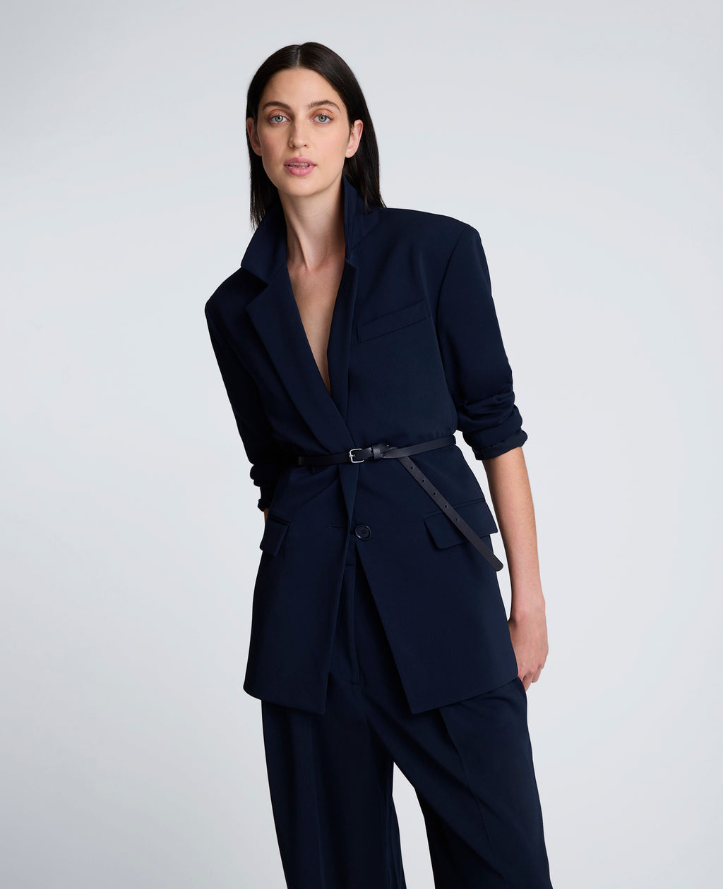 Kenneth Cole - One Button Jacket With Belt WOMENS JACKET for Women 