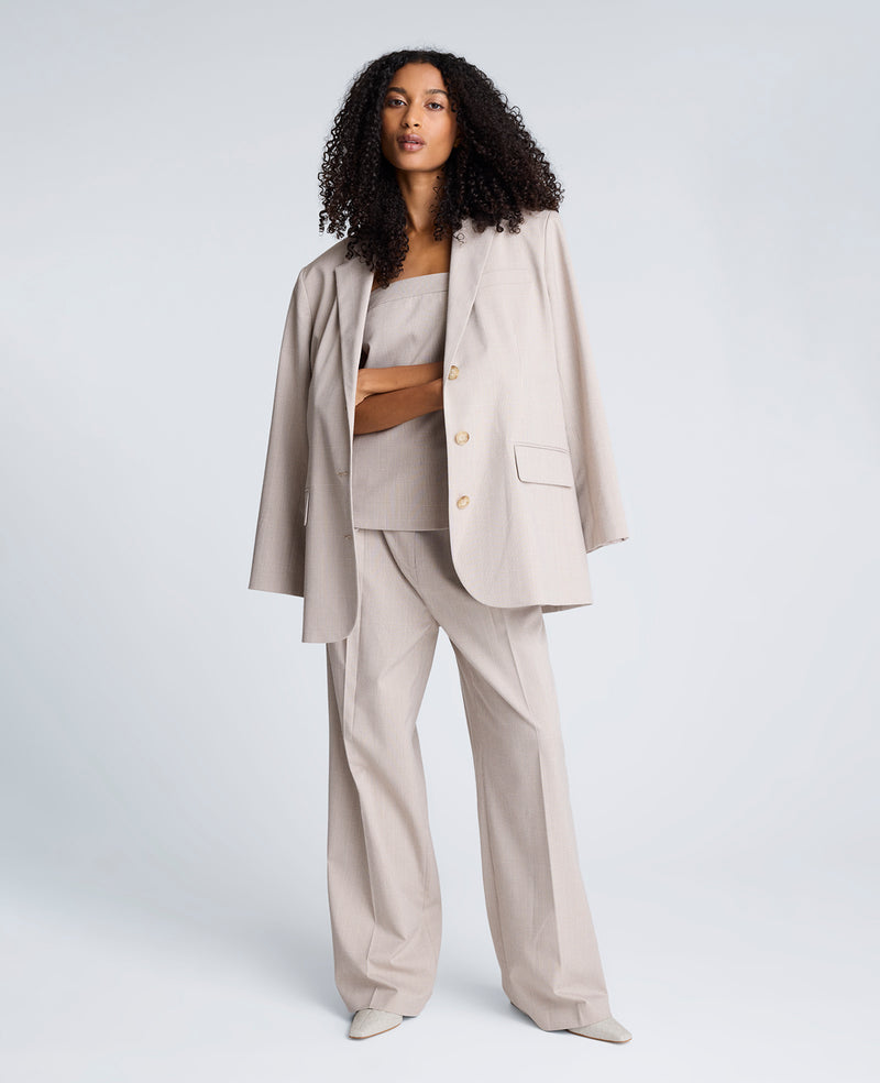 Kenneth Cole - Plaid Three Button Boyfriend Jacket with Flap Pockets WOMENS JACKET for Women