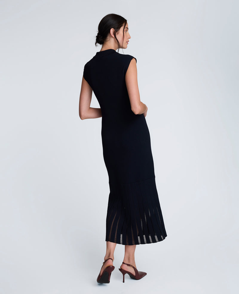 sheer neck dress Sheer Neck Short Sleeves Sheath Dark Navy Mother Of The Bride Dress