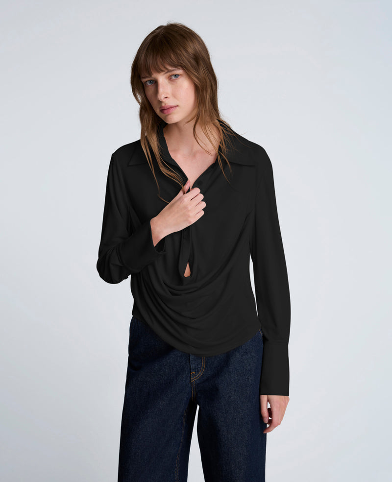 Kenneth Cole - Drape Front Pullover Shirt WOMENS KNITS for Women