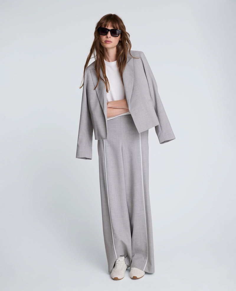 Kenneth Cole - Melange Bi-Stretch Peak Lapel Soft Jacket WOMENS JACKET for Women