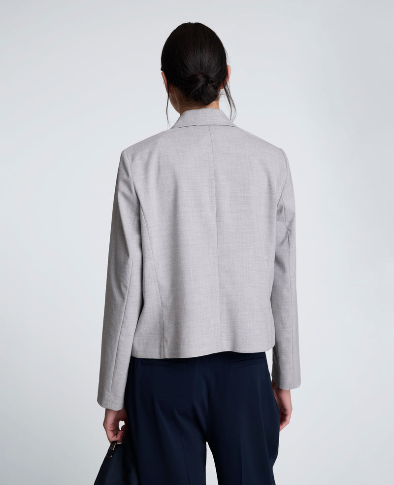 Kenneth Cole - Melange Bi-Stretch Peak Lapel Soft Jacket WOMENS JACKET for Women