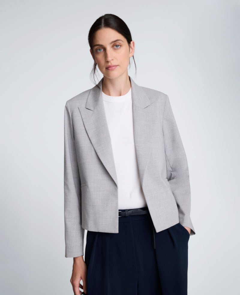 Kenneth Cole - Melange Bi-Stretch Peak Lapel Soft Jacket WOMENS JACKET for Women