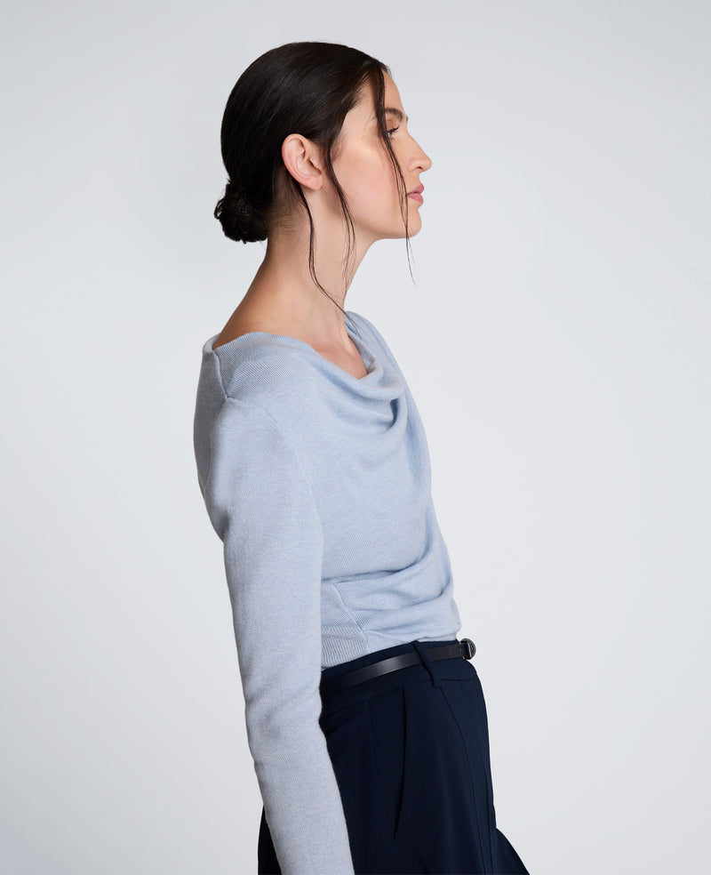 Kenneth Cole - Asymmetrical Drape Front Long Sleeve Sweater WOMENS SWEATER for Women