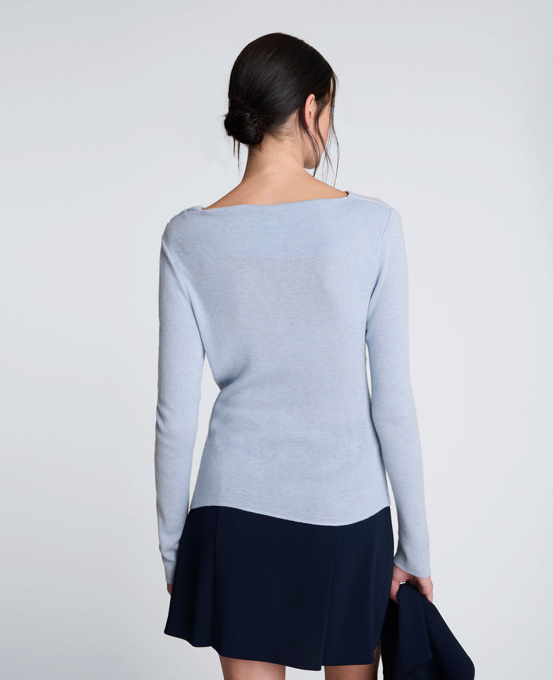 Kenneth Cole - Asymmetrical Drape Front Long Sleeve Sweater WOMENS SWEATER for Women