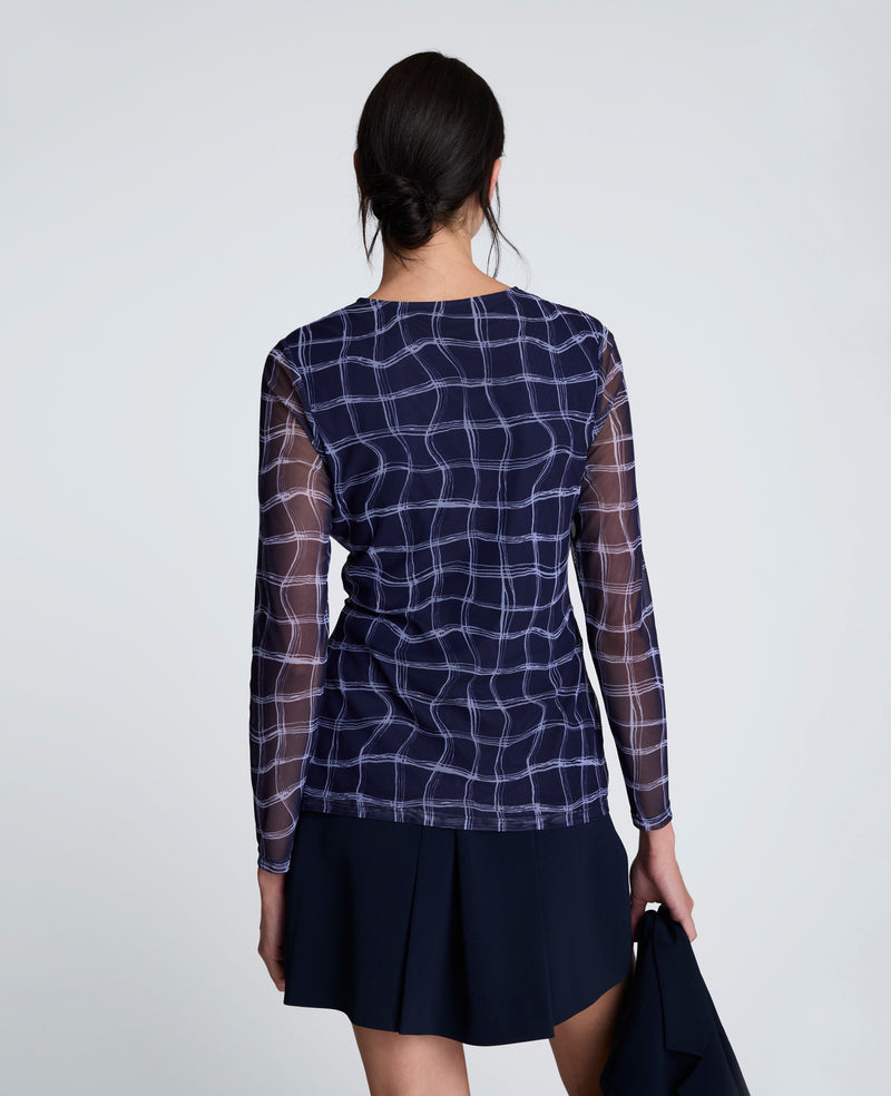 Kenneth Cole - Waist Knot Long Sleeve Mesh Knit Top WOMENS KNITS for Women