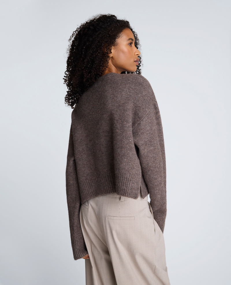 Kenneth Cole - Crew Neck Button Up Cardigan WOMENS SWEATER for Women