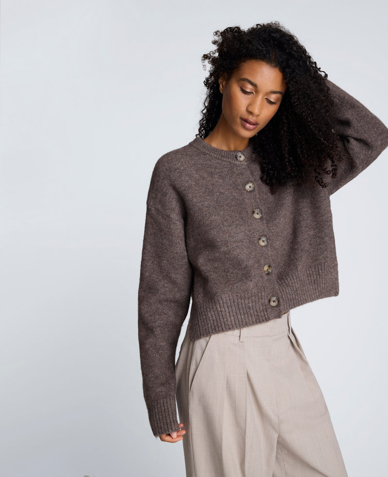 Kenneth Cole - Crew Neck Button Up Cardigan WOMENS SWEATER for Women