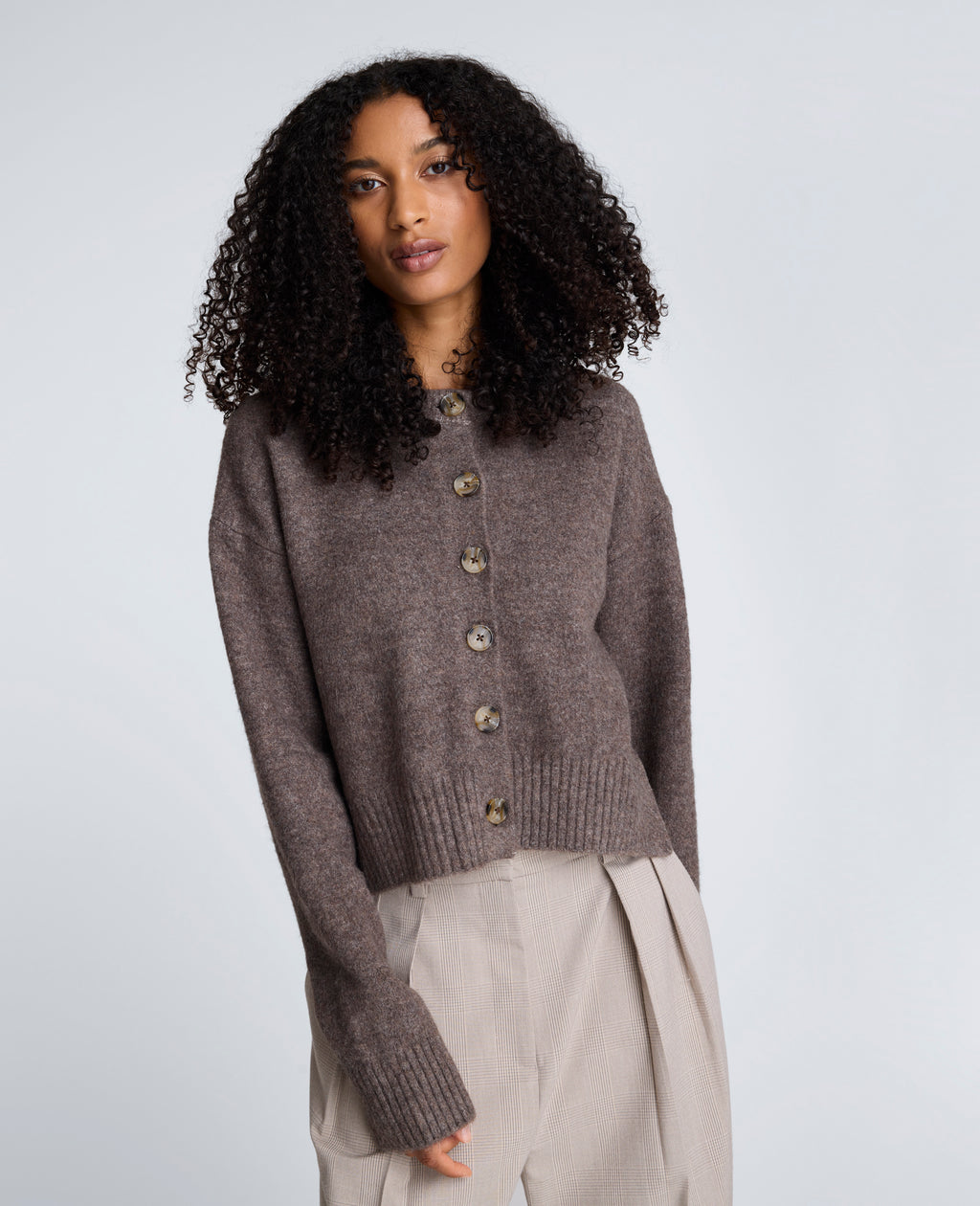 Kenneth Cole - Crew Neck Button Up Cardigan WOMENS SWEATER for Women 