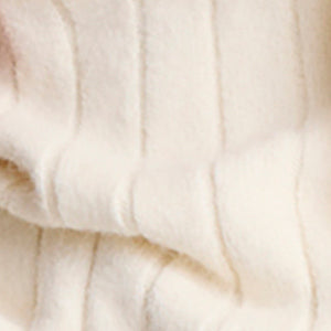 V-Neck Wide Rib Polo Sweater