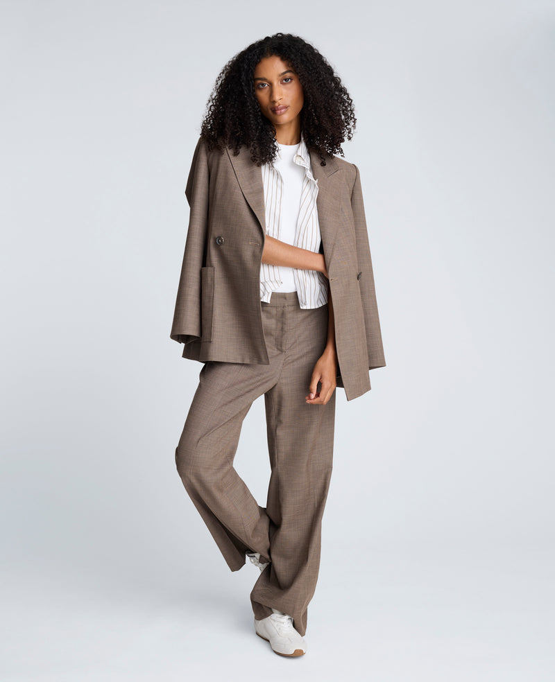 Kenneth Cole - Striped Cotton Poplin Button Front Cropped Shirt WOMENS TOPS for Women