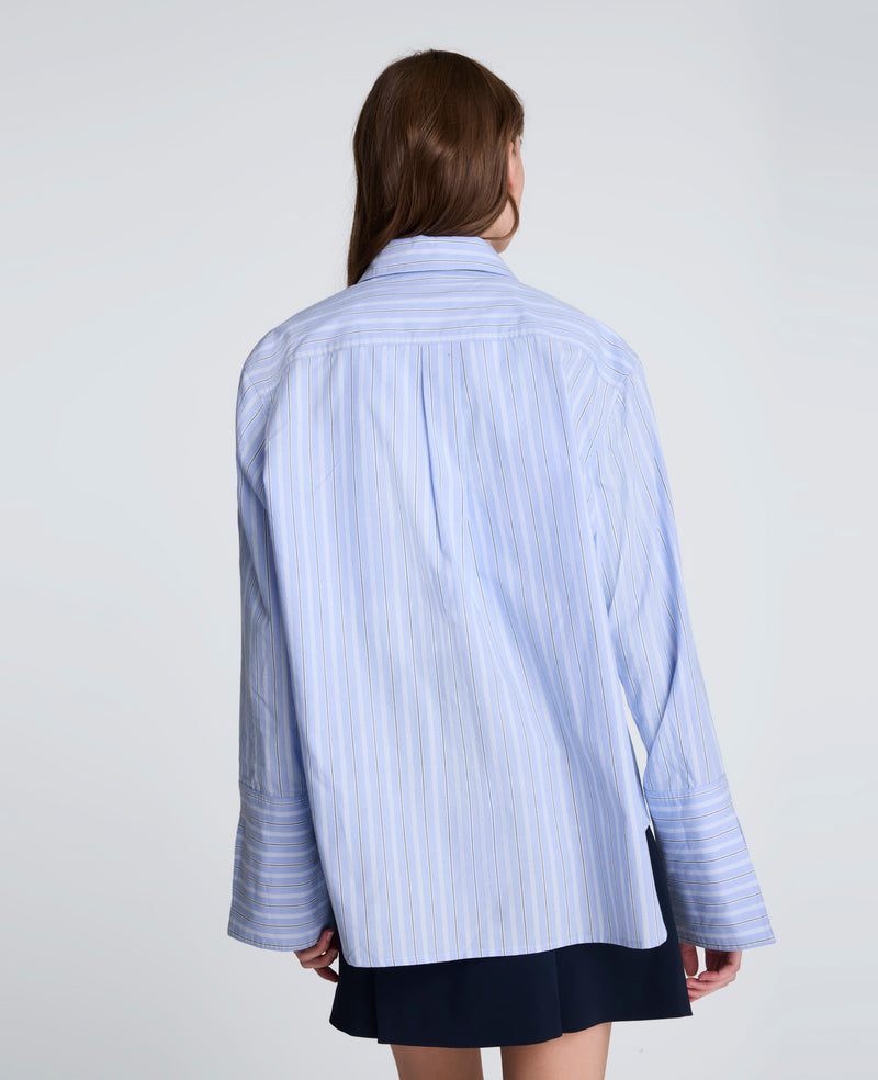 Kenneth Cole - Striped Poplin Flip Cuff Button Down Shirt WOMENS TOPS for Women