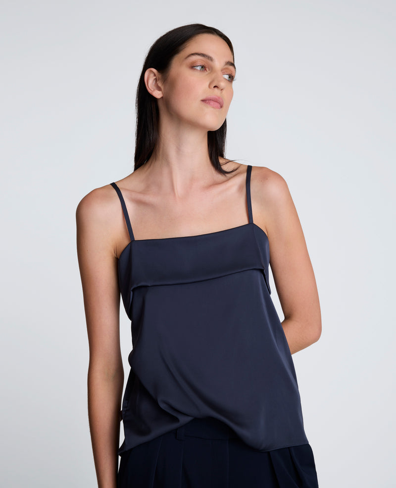 Kenneth Cole - Foldover Satin Cami with Adjustable Straps WOMENS TOPS for Women