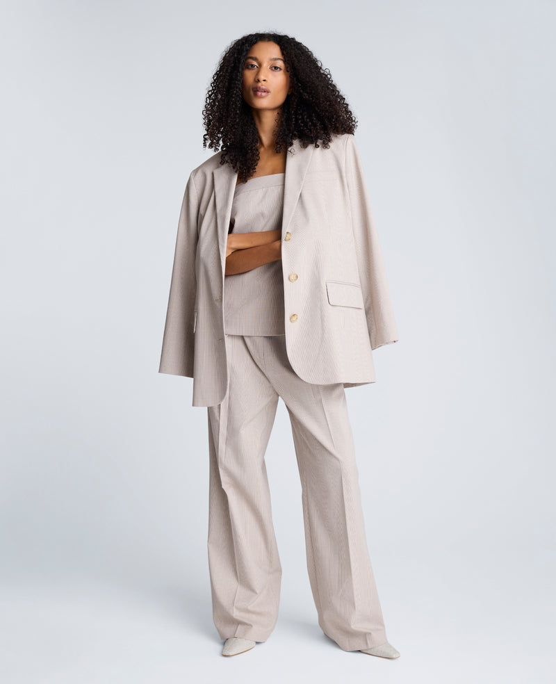 Kenneth Cole - Plaid High Rise Fly Front Wide Leg Double Pleat Front Pant WOMENS PANTS for Women