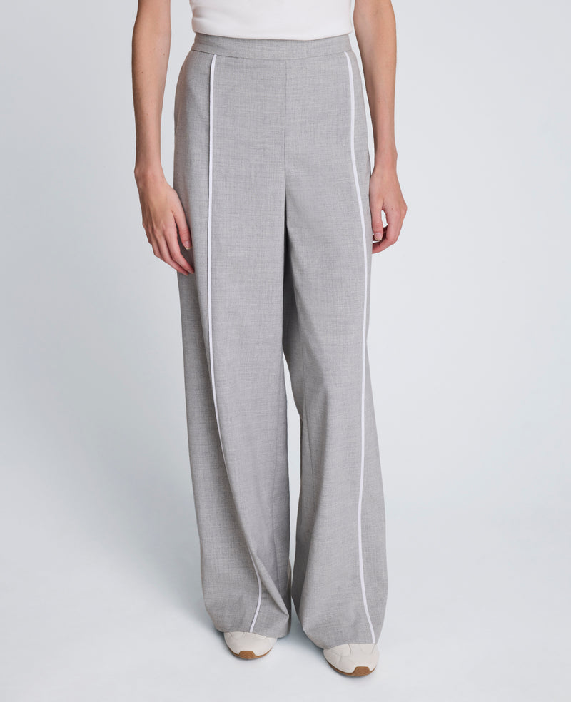 Kenneth Cole - Pull-On High Rise Wide Leg Pant with Piping WOMENS PANTS for Women