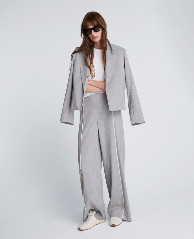 Kenneth Cole - Pull-On High Rise Wide Leg Pant with Piping WOMENS PANTS for Women