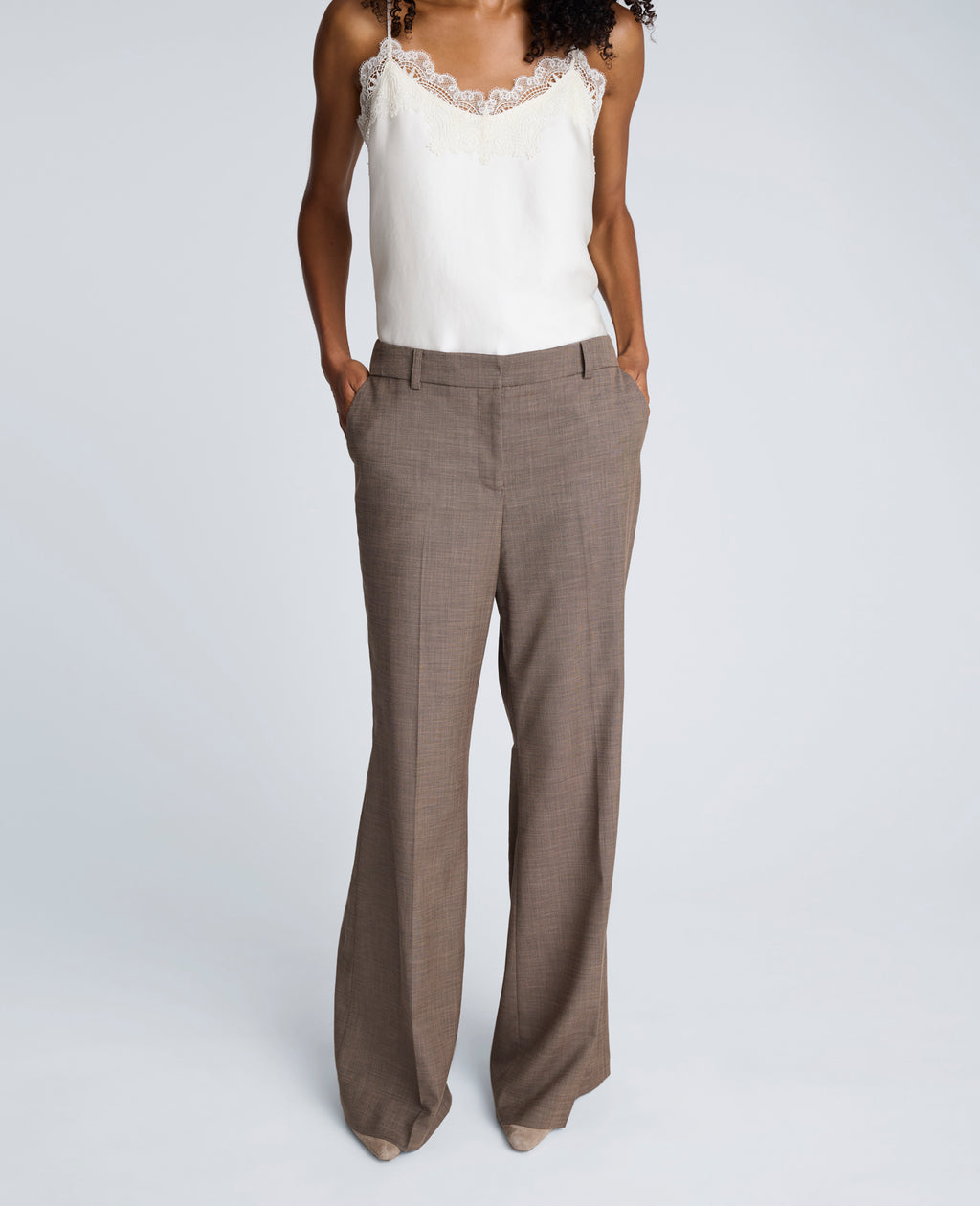 Kenneth Cole - Melange Fly Front Mid Rise Flare Pant WOMENS PANTS for Women 