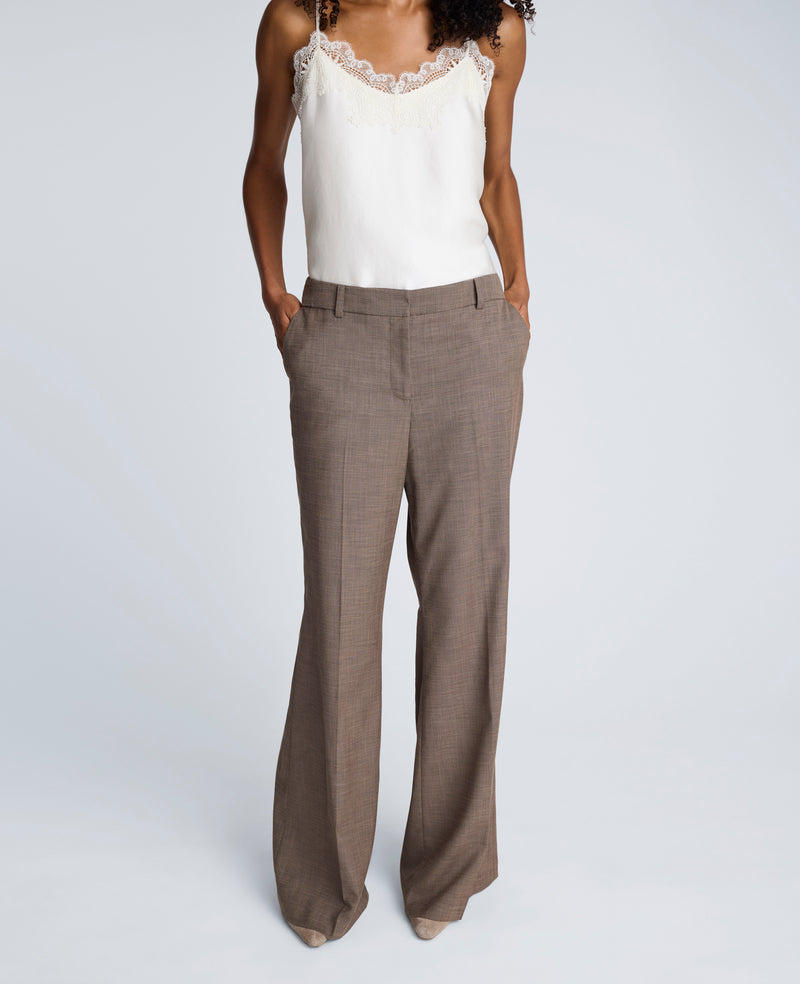 Kenneth Cole - Melange Fly Front Mid Rise Flare Pant WOMENS PANTS for Women