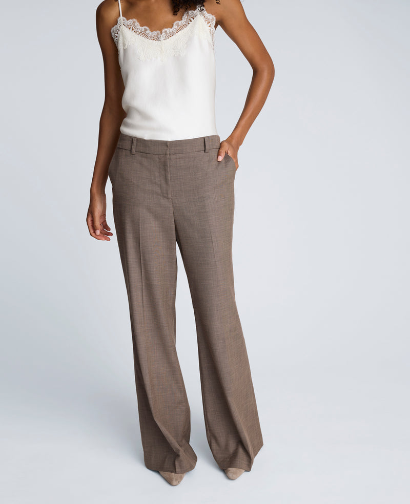 Kenneth Cole - Melange Fly Front Mid Rise Flare Pant WOMENS PANTS for Women