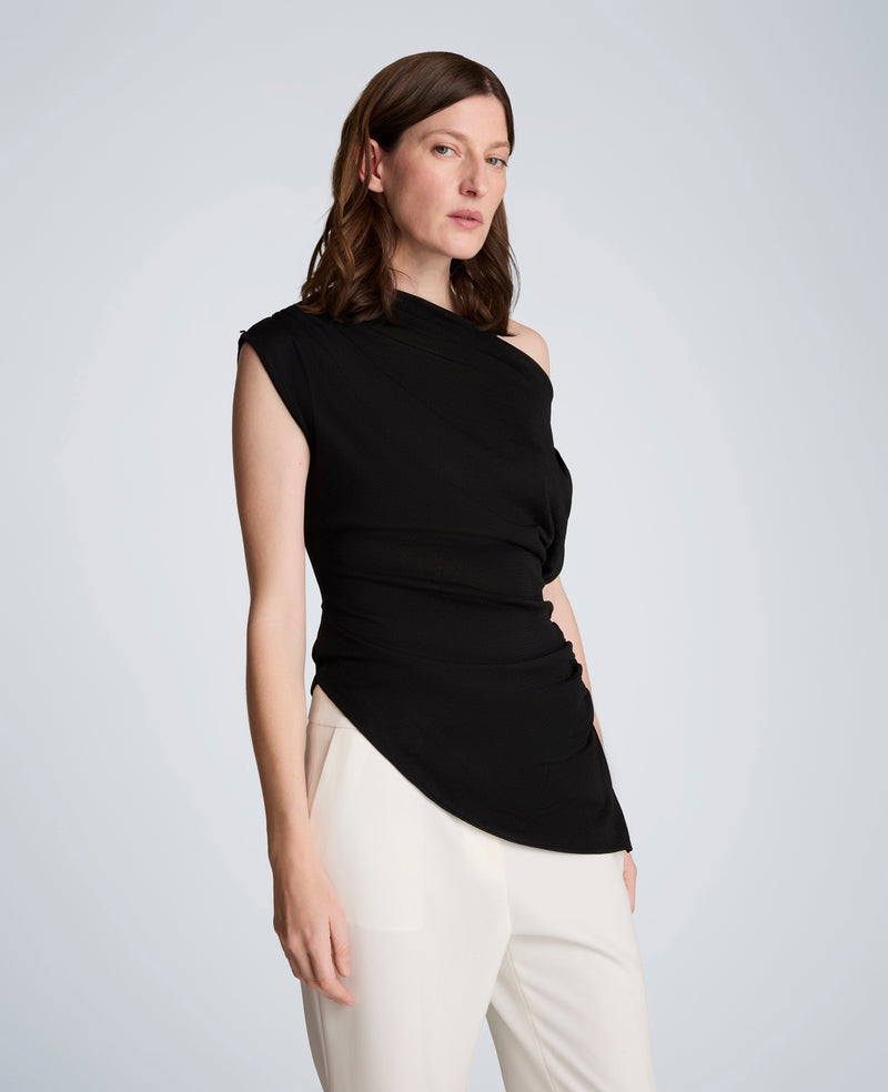 Kenneth Cole - Asymmetrical Drape Neck Top WOMENS SWEATER for Women