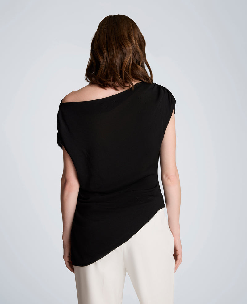 Kenneth Cole - Asymmetrical Drape Neck Top WOMENS SWEATER for Women